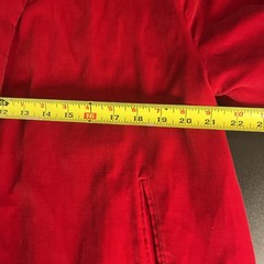 Vtg 1950s Red Crushed Velvet Long Jacket Pin Up Small/6 Wide Collar Over Coat