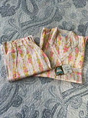 Vintage Woman’s Lerner Shops By Ideal Lady Pajama Set Crepe Royale Cotton NEW