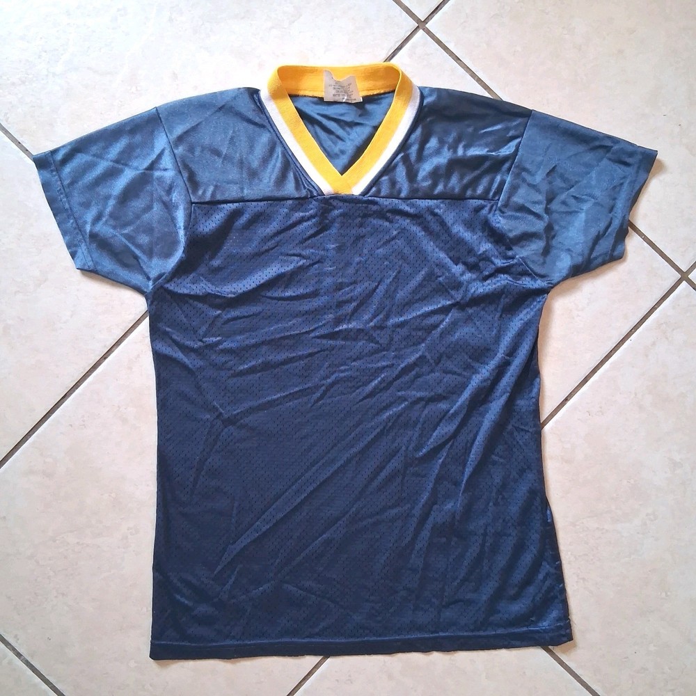 Vtg Dodger Sportswear Womens Mesh Jersey Shirt Medium Blue Retro Made USA Sport