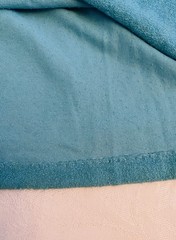 Vintage Gloria Moret Blue Terry Cloth Maxi Dress Size M Made In USA Retro 1970s