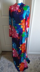 Anne Fogarty Maxi Dress 1960’s/ 1970’s Floral Colorful Gorgeous