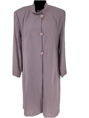 Vintage NRI 100% Wool Crepe Coat Shoulder Pads Lined USA Lavender Old Money