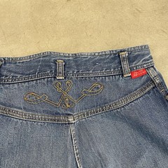 VTG 1970s Chemin De Fer Embroidered Talon Zip Denim Jeans
