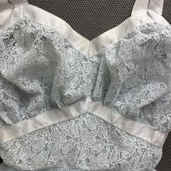 Vintage 1940s Seamprufe Pin Up Slip Dress Size 34 Light Blue Lace Nylon