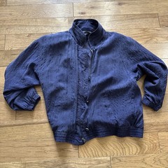 80s Mureli 100 Silk Jacquard Jacket Textured Avant Garde Vtg Windbreaker Golf M