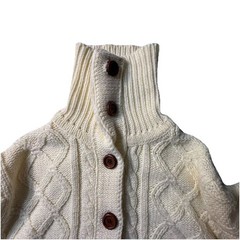 Vintage Cable Knit Fisherman Sweater JL Hudson’s Cardigan 100% Acrylic Womens L