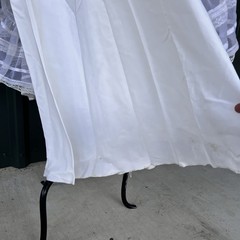 Vintage 70s Dance Allure Alfred Angelo Boho Prairie Lace Ruffle Wedding Gown XXS