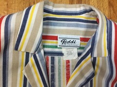 Vintage 70’s Teddi Of California M-L Rainbow Poly blend Blazer Jacket Button Up