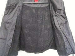 Vintage V Cristina Womens Jacket Large Black 3/4 Sleeves Polyester & Cotton