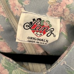 VTG Lanz Women Dress M Pastel Blue Floral Prairie Cottagecore Feminine Victorian