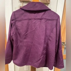 Vintage Grace Elements Women’s Purple Soft Warm Wool Coat Crop Large (16w) EUC