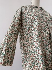Mid Century Handcrafted Floral Cotton Smock Top Artist Workwear Folk Prairie OS
