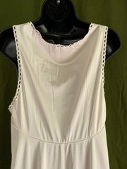 Vtg Vanity Fair Nightgown Long Blush Beige Silky Nylon Plunge Goddess Sz 38
