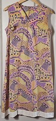 VTG Dress Cape Cod Casuals Women’s 14 1/2 Gold Pink Psychedelic Floral Belted