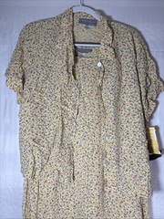 Vintage 80s Carol Anderson Yellow Floral TOP AND DRESS Made in USA NEW XL 2i
