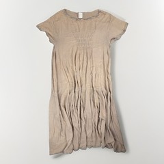 Vintage 90s Shack Incorporated J Morgan Puett Beige Cotton Dress O/S Pleated