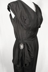 Vintage 1960’s Black Rayon & Silk Cocktail Dress Size 10+ Excellent Condition