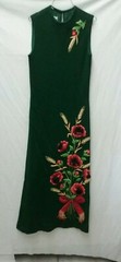 1960s VTG Mr. Blackwell Rare Custom Floral EmbroiDered Dress w / Shawl