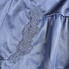 Vintage 70s Vanity Fair Blue Satin Robe Large Made USA 42” Long Romantic Retro
