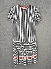 Vintage L’Aiglon Dress Mod Polka Dot Small Drop Waist Red Contrast Modest