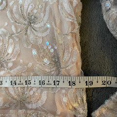VTG Lillie Rubin Dress Womens S Pink Lace Silver Sequins Beads Blouson Flapper