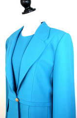 Quiet Luxury Heritage Classic VTG HENRY LEE Set Jacket Dress Blue MOD 14P