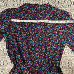 Vintage 80’s Lady Carol New York Midi Dress Pleated Colorful Floral Belted SZ 14