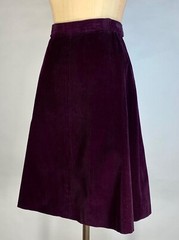 Vintage 1970’s-1980’s deep purple cotton corduroy skirt from ALEXANDER’S size 16