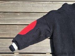 🖤Vintage 90s Abstract Geometric Sweater Jacket Black Colorblock Memphis Design