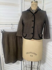 Vintage 50s/60s Brookshire Skirt Suit Jacket Pencil Mad Men Sz Small