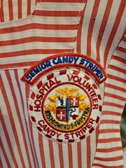 Vintage Candy Striper Apron 50’s IMPERIAL UNIFORM DRESS-Small- W/ PATCH & PINS