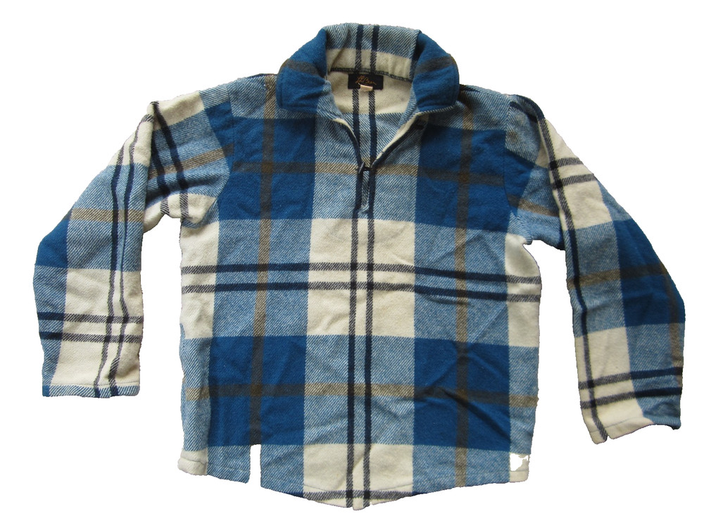 LL Bean / Woolrich Wool Flannel Skipper Pullover Jacket Shirt Vtg. Script Label