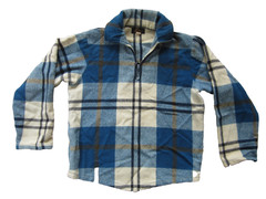 LL Bean / Woolrich Wool Flannel Skipper Pullover Jacket Shirt Vtg. Script Label