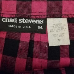 VTG Chad Stevens Pink Black Buffalo Check Skirt Suit Set Clueless 10/12