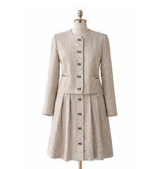 VTG Giesswann Made in Austria Lined 100% Linen Skirt Suit Set Sz 12 Cottagecore