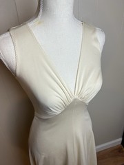 VINTAGE No Label Lace Overlay 1920s Inspired Dress With Fringe Off White Wedding