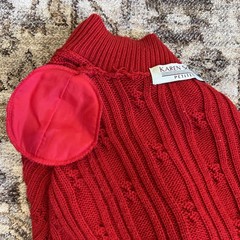 Vintage Karen Scott Petites M Women’s Cable Knit Red Holiday Sweater 90’s Y2K
