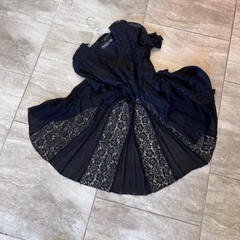 True Vintage 90s Nostalgia Lace Maxi Dress Sz L Black Whimsy Goth Grunge Boho