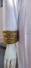 Goddess Bombshell Cosplay Egypt Long Sleeve Mermaid Cleopatra Gown Gold Metals M