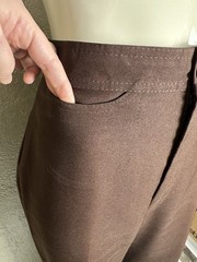 Vintage Ladies 1970’s PULSE Brown Polyester Pants Wide Leg High Waisted Disco