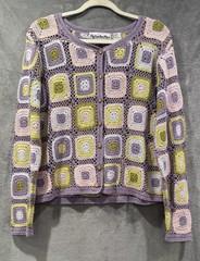 Vintage The Last Best Place Crochet Granny Square Cardigan Women’s Size XL