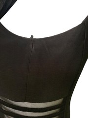 VTG 90s y2k Maxi Dress Gown Night Way Evening Formal Mesh Slit Lrg Black