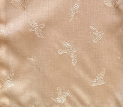 1970s 1980s Neiman-Marcus Apricot Blouse with Embroidered Birds