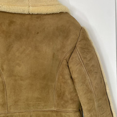 Vintage Sheepskin Shearling Wool Coat Womens Size In Photos Button Up Jacket