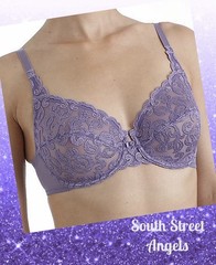 VINTAGE WACOAL 85199 PURPLE HAZE ARABESQUE SEMI SHEER FULL FIGURE UW BRA 38DDD