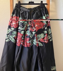 Vintage Adolfo black red and green full Maxi ball skirt