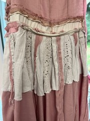 Vintage 1950s Beaded Hips Side Zipper Dusty Rose Faille Cocktail Dress Bust 34