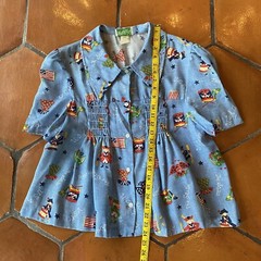 Vintage 70’s Winnie Womens Smocked Cottage Core All Over Print Blouse 15 / 16