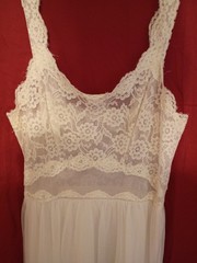 1960s Shadowline White Lace Nightgown Lingerie
