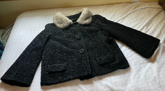Astrakin Lepshire Coat Women Large Black Curly Lamb Real Fur Vintage 1950s